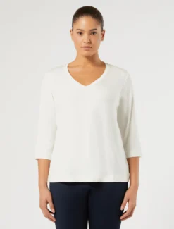 T-shirt in jersey di viscosa - AVORIO