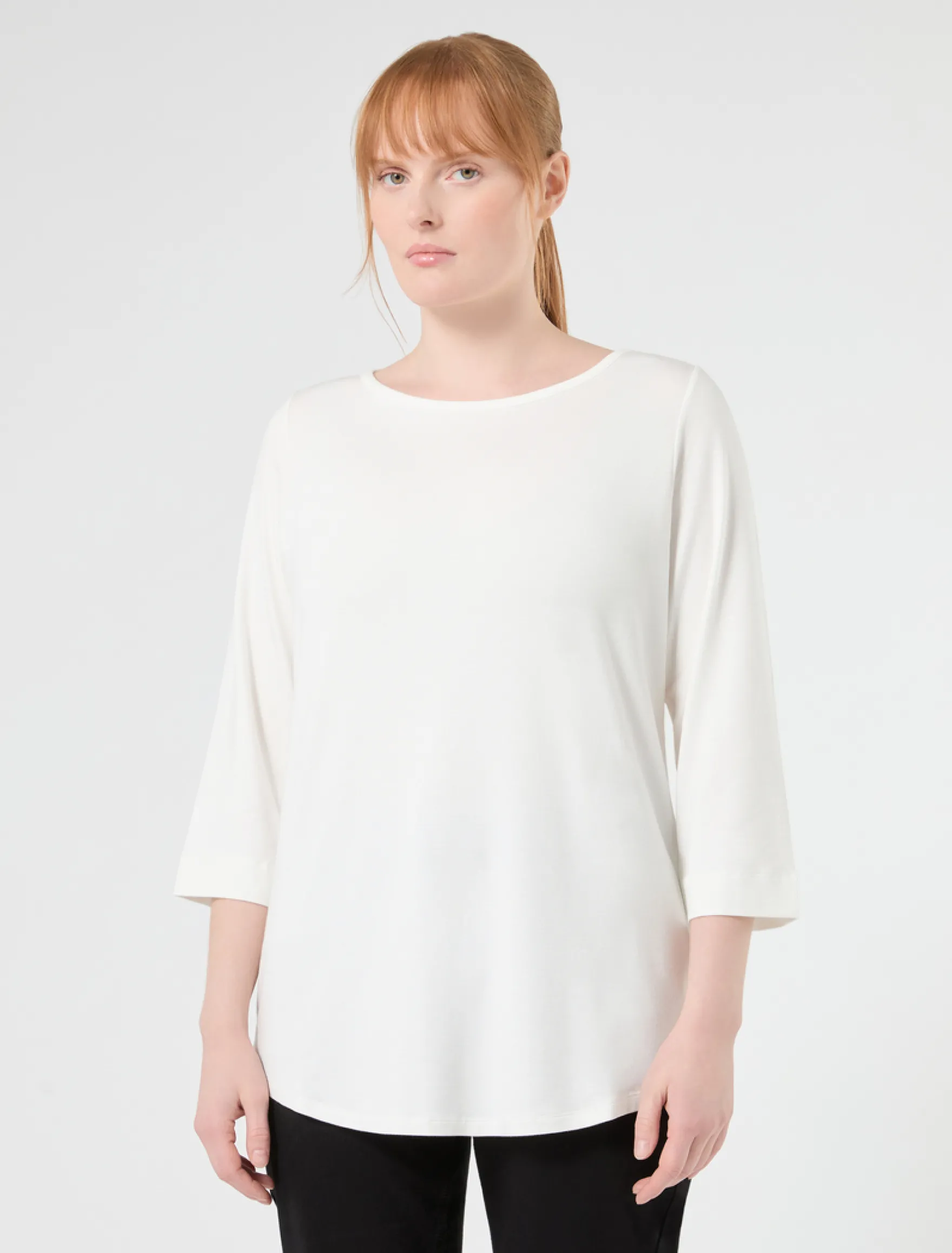T-shirt in jersey di viscosa - AVORIO