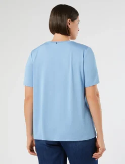 T-shirt in jersey di viscosa - AZZURRO