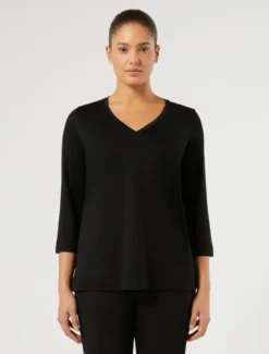 T-shirt in jersey di viscosa - NERO