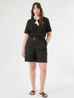 T-shirt in jersey e popeline - NERO
