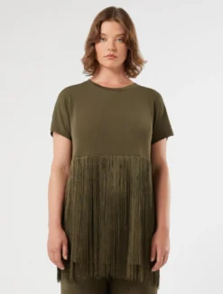 T-shirt in jersey interlock - VERDE KAKI