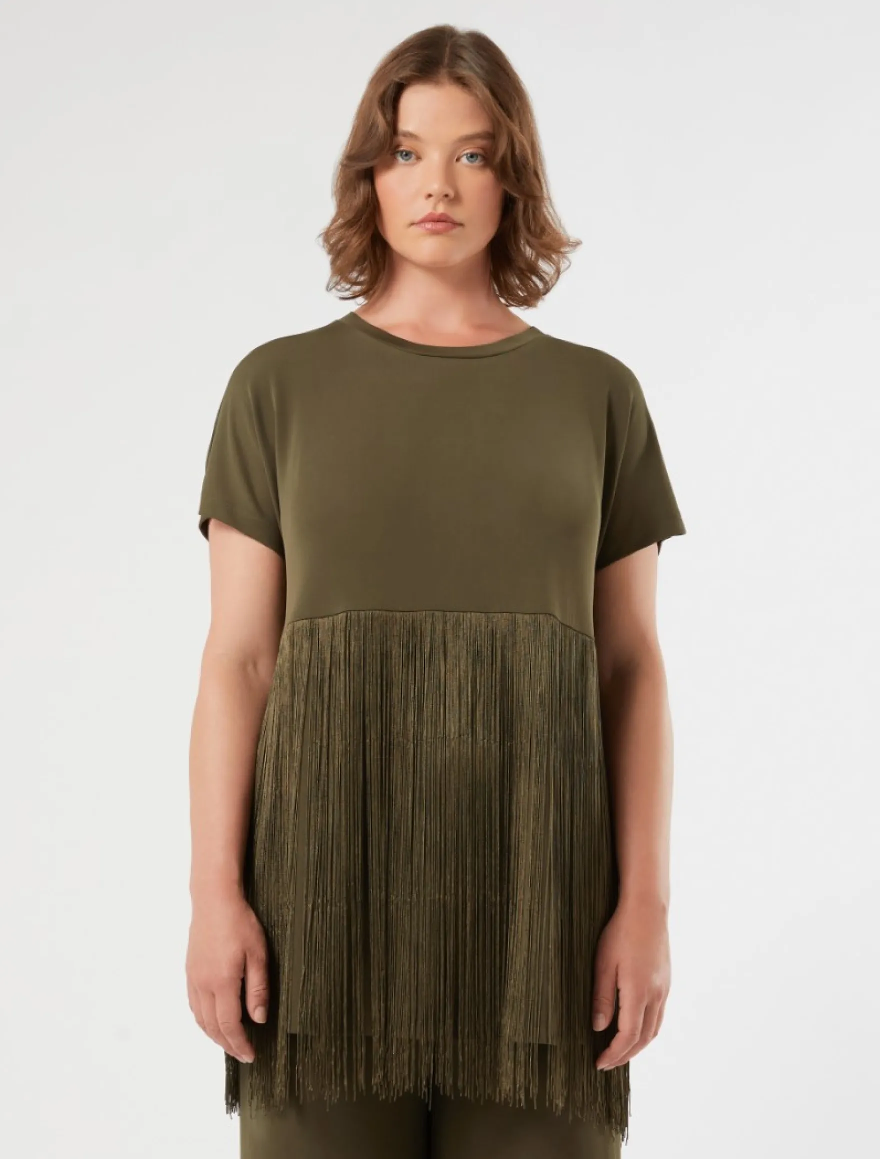 T-shirt in jersey interlock - VERDE KAKI