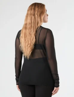 T-shirt in tulle - NERO