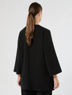 Tunica in cady con ricamo - NERO