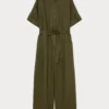 Tuta in lino - VERDE KAKI