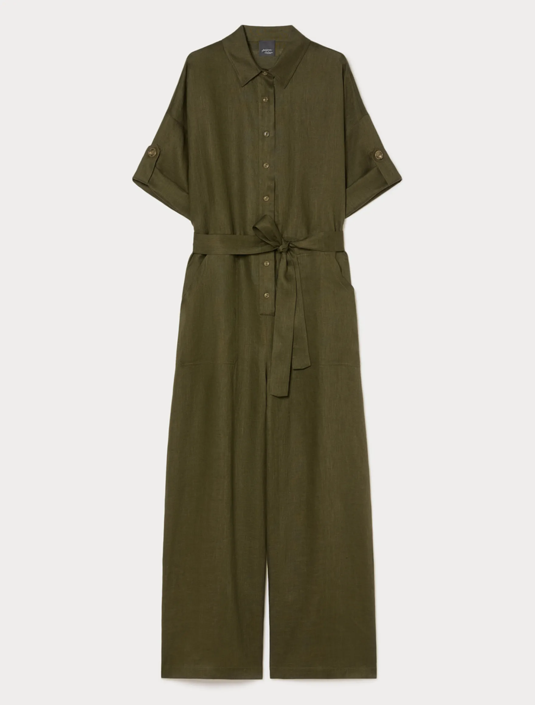 Tuta in lino - VERDE KAKI