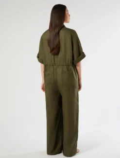 Tuta in lino - VERDE KAKI